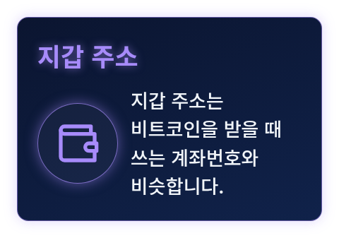 지갑 주소를 은행 계좌번호에 빗댄 카드