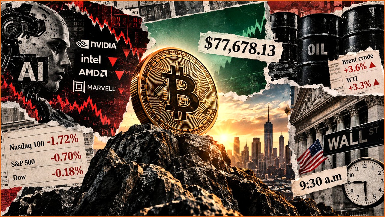 비트코인 BTC 뉴스 - AI 주식 매도 속 비트코인, 7만 | 칼데라 크립토 커뮤니티