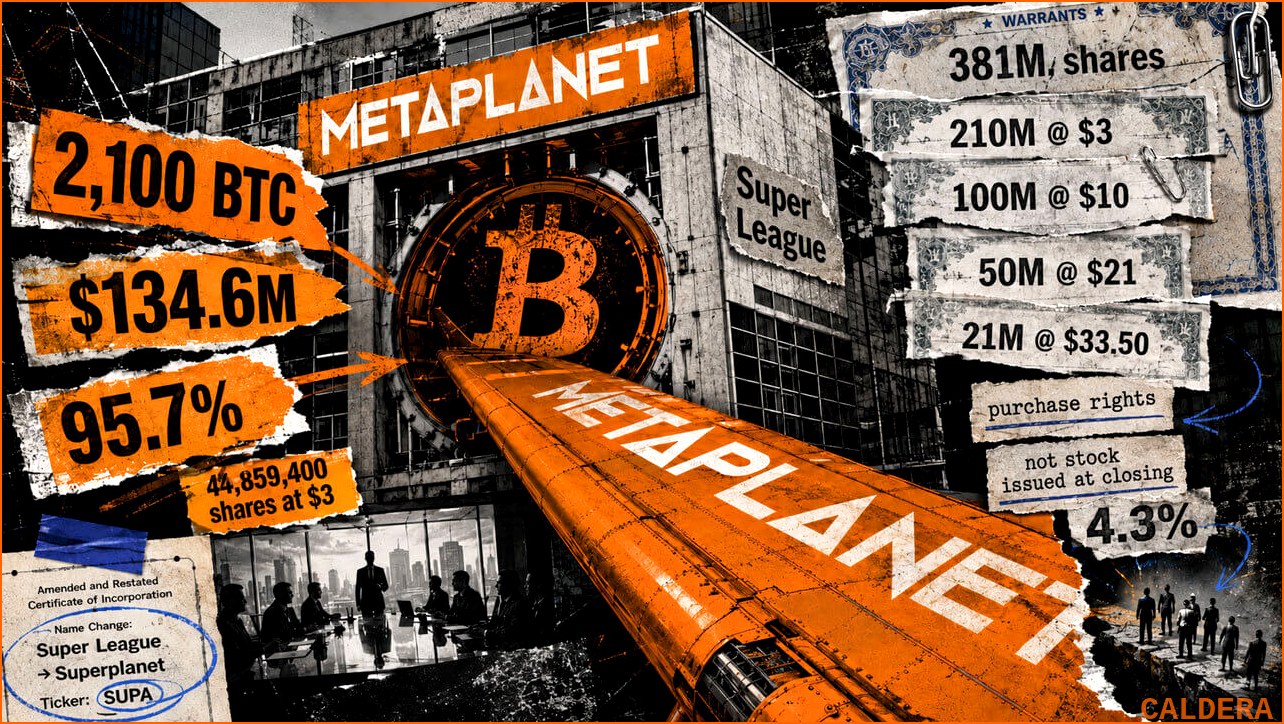 비트코인 BTC 뉴스 - 메타플래닛, 비트코인 2100개 베팅 | 칼데라 크립토 커뮤니티