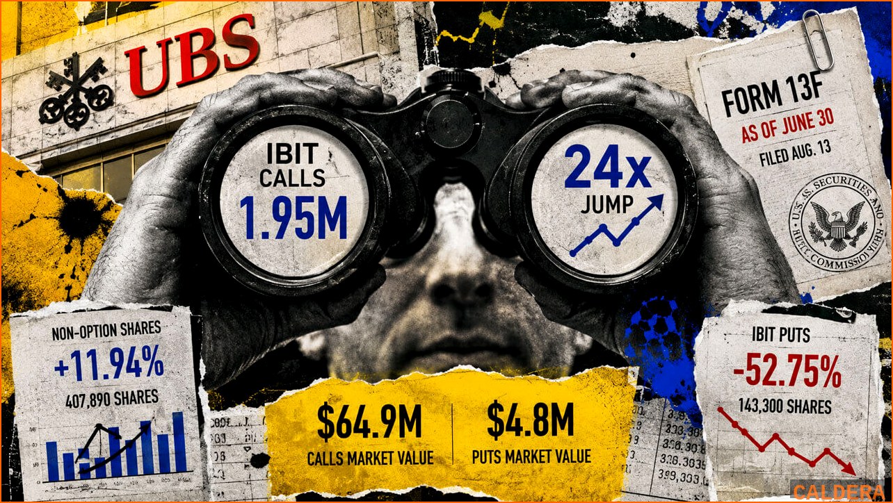 비트코인 BTC 뉴스 - UBS, 비트코인 ETF 콜옵션 24 | 칼데라 크립토 커뮤니티